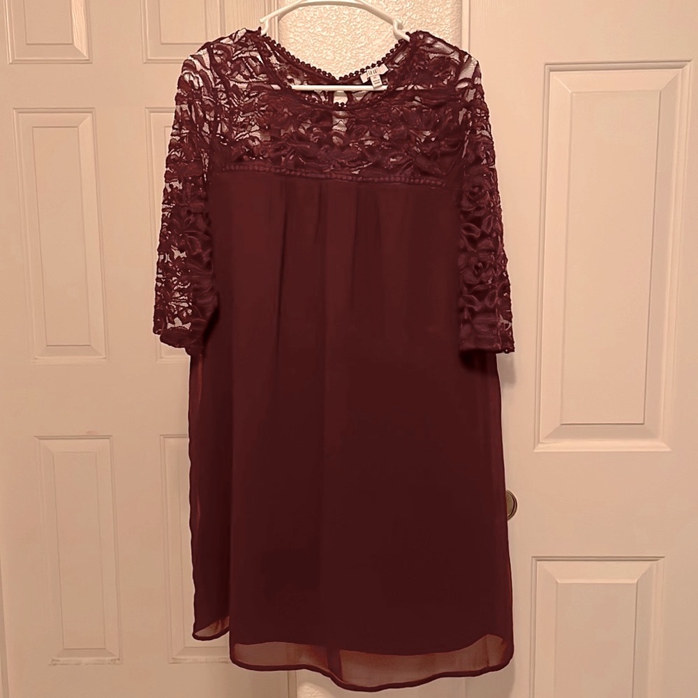 Maroon sheer midi